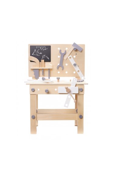 Ikonka Banc de lucru din lemn Kit Diy cu masa bricolaj