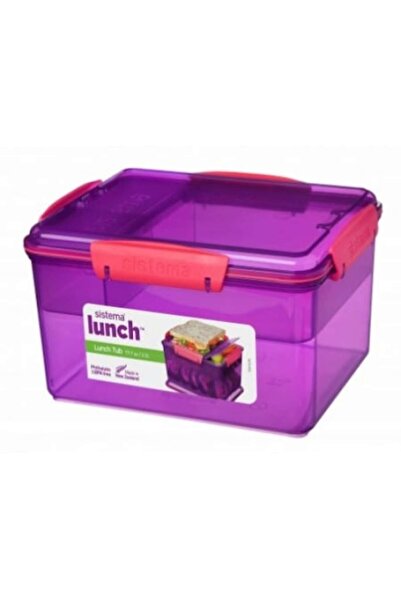 Sistema Recipient alimentar din plastic cu 4 compartimente, pentru prânz, 2,3 l