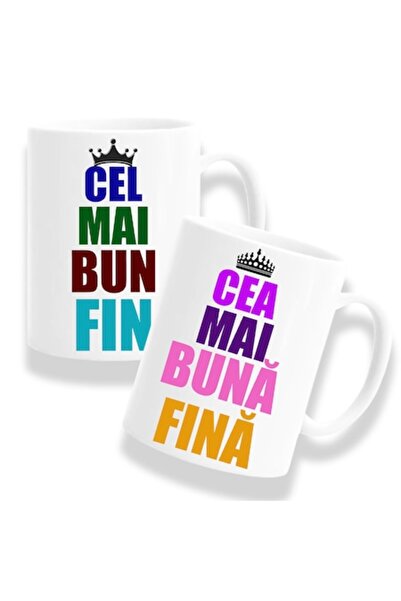 OEM Set 2 căni personalizate cu mesajul: „Cel mai bun fin, cea mai bună fină”...