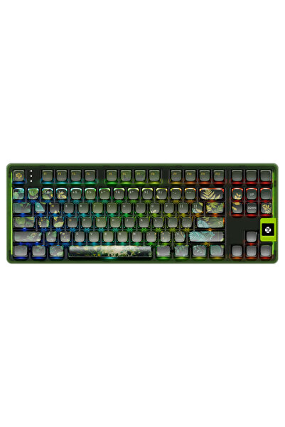 QwertyKey QwertyKey80 Leaf Γραμμικός διακόπτης Bluetooth Ασύρματο Hotswap RGB QMK/VIA Μηχανικό πληκτρολόγιο παιχνιδιών