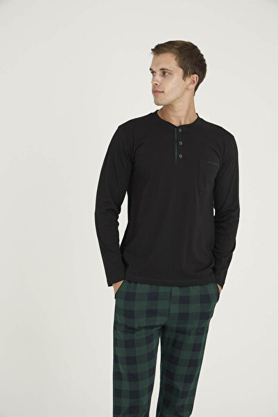 KLY 100% Cotton Men's Plus Size Midi Collar Pajama Set Stylish Design