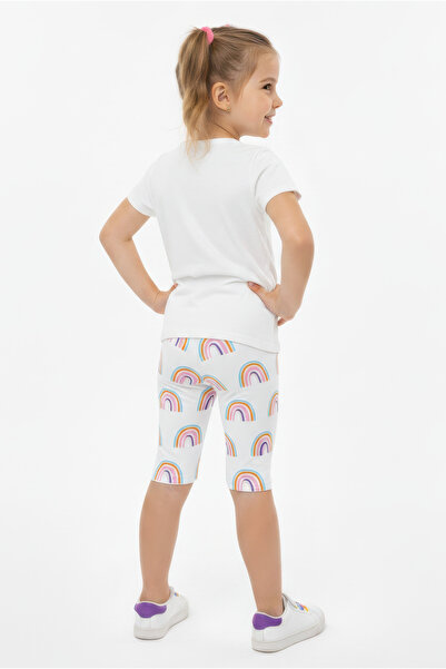 Kyron Girl's Rainbow Patterned Shorts / Cotton Fabric