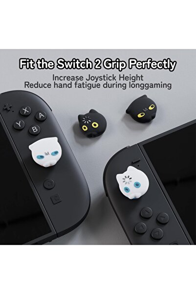 GeekShare أغطية قبضة الإبهام متوافقة مع Switch 2، غطاء عصا الإبهام المصنوع من السيليكون المضاد للانزلاق