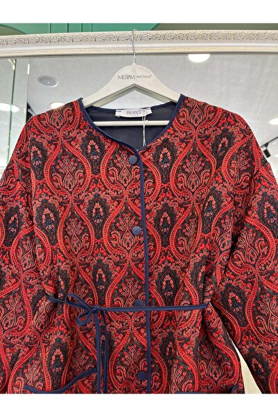 MERAM BUTİK Mrm Ethnic Pattern Jacket - Bordo - 2