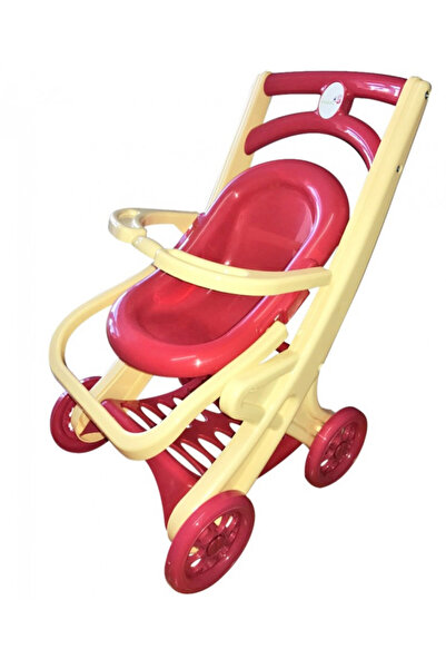 Evelise Καρότσι κούκλας Doloni, κρεμ με κόκκινο χρώμα