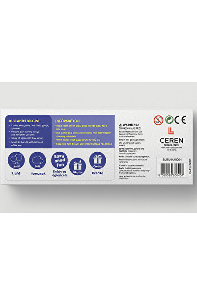 Bubu Foam Dough Sticky Nano 6X10 Gr Non-Drying Colored Play Dough Set – 6 Colors