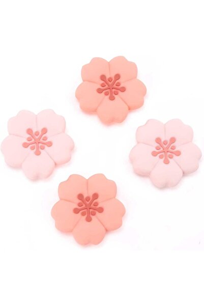 GeekShare 4 قطع من أغطية قبضة الإبهام المصنوعة من السيليكون، غطاء عصا التحكم Kawaii Cherry Blossom متوافق مع Switch