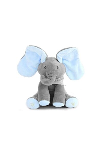 unbranded Interactive Elephant Toy Peek-a-Boo, Moving, 32 cm, 2 years+, blue, English language