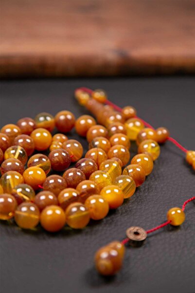 TESBİHKENTİ خرز صلاة بني من سلسلة خاصة، 45 حبة من الباكليت، قابل للتجعيد