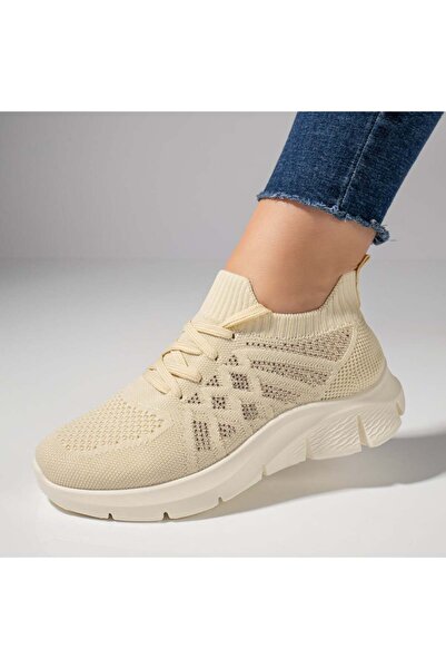 Modlet.ro Women's beige textile sport shoes MOD11523