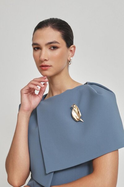 Setre Rochie midi cu detaliu cu guler de cuarț