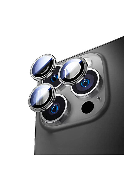 WIWU iPhone 17 Pro Max Uyumlu Lens Guard Metal Kamera Lens Koruyucu Siyah
