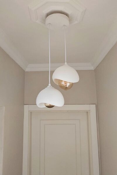 UĞUR MOBİLYA 2 Li Sarkıt Avize Rustik E27 Modern Avize Bohem Beton Görünüm