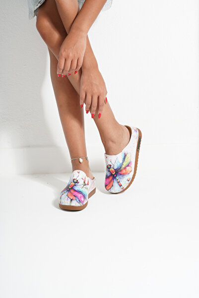 DOGİYE 3205 Special Series Dragonfly Printed Sek Anatomical Slippers