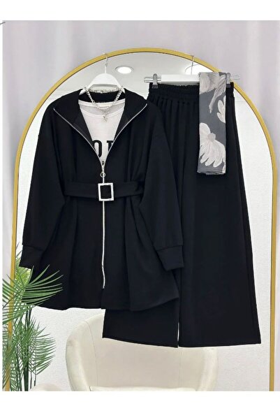 YILMAZBARMAZ Costum din două piese cu curea plisată pentru femei