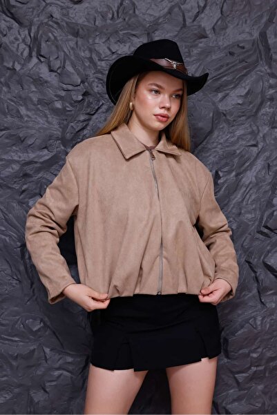 Pulli Collection Brown Suede Zippered Jacket