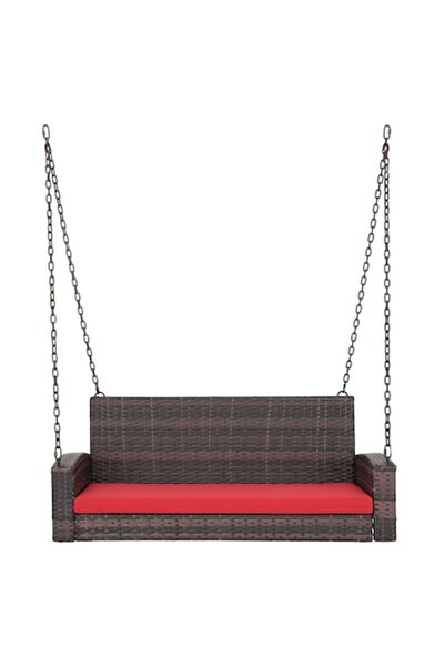 Maison Mex 2-seater garden/terrace swing, LISBOA, L.130 l.58 H.60 cm, brown/red