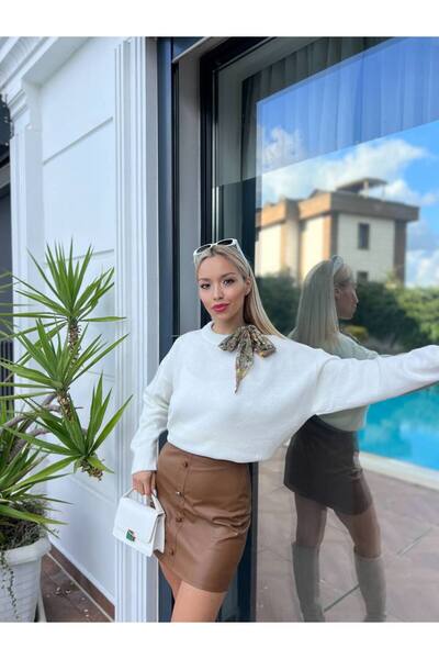 PREMİER VİE noul sezon Pulover oversize cu eșarfă