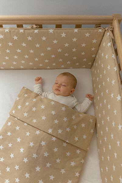 Jaju Baby (4 Sides) 100X200 Brown Floor White Star Edge Protection Custom Size 100*200