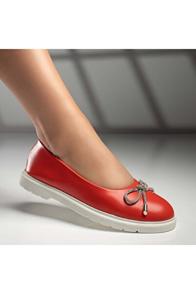 Modlet.ro Women's orange ballerinas with bow MOD11658