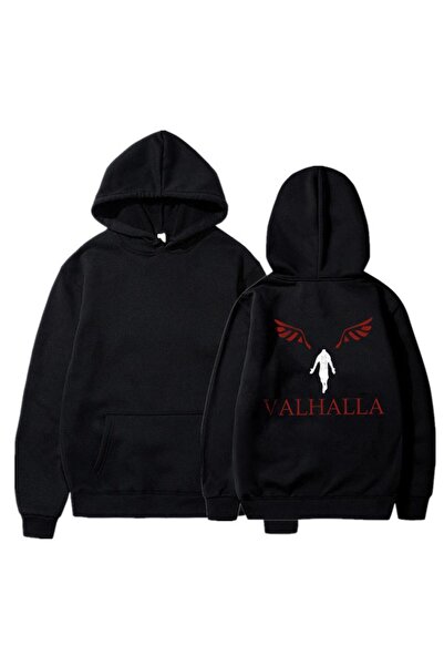 Le Savu Sevunera Valhalla cu imprimeu Culoare neagră cu glugă Swea tricou