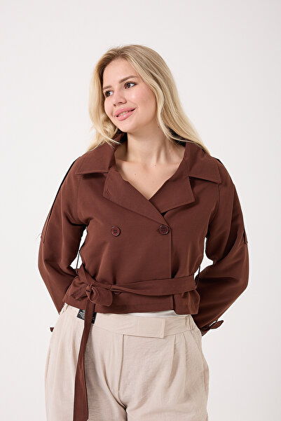 LE CARAMBOLE Жіночий короткий тренч з поясом