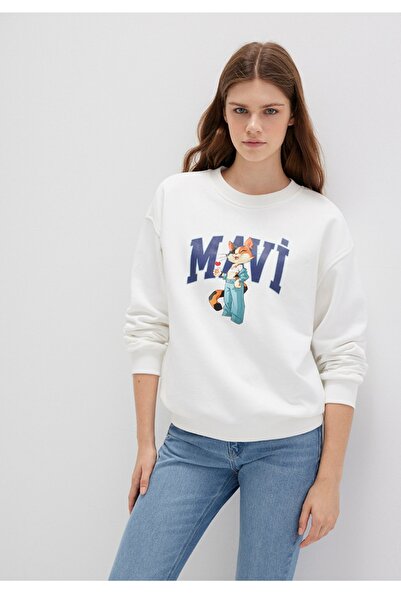Mavi Cat Logo Printed Oversized (Loose Fit) Sweatshirt