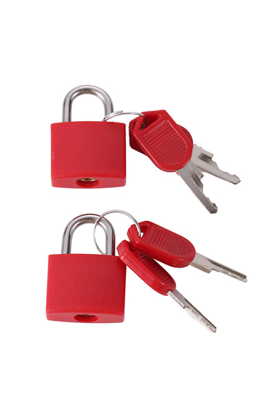 Lawazim مجموعة أقفال صغيرة بمفاتيح بمقبض بلاستيكي - قفل مكون من قطعتين مقاس 2...