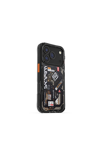 Skinarma iPhone 17 Pro Uyumlu Kılıf Desenli Airbag Tasarımlı Spectra Kapak Siyah