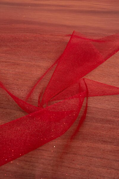 Kumaş Deposu Βικτωριανό ύφασμα από τούλι σε κόκκινο χρώμα