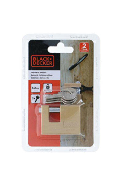 Black&Decker Bayonette Padlock with Key 50mm