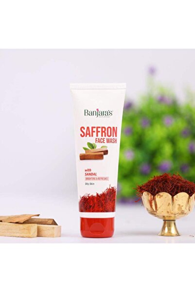 Banjara's غسول الوجه بالزعفران مع خلاصة الصندل (100 جرام) عبوة من قطعتين