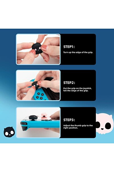 GeekShare Cute Silicone Joycon Thumb Grip Caps, Joystick Cover Compatible with Nintendo Switch/OLED/