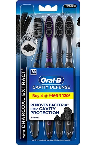 Oral-B Cavity Defense Deep Clean + Whitening Toothbrush with Charcoal Extract...