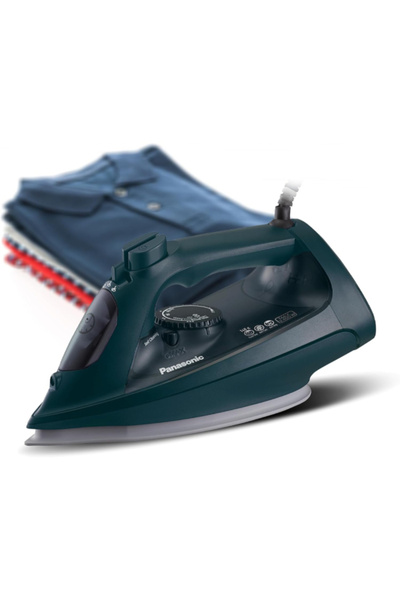 PANASONIC مكواة بخار قوية بقوة 2400 واط مع قاعدة مطلية بالسيراميك