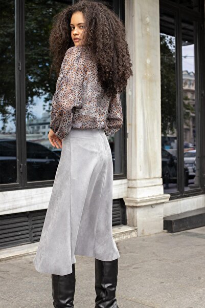 Jument Women's Collared Off-Shoulder Loose Shirt-Black Glitter