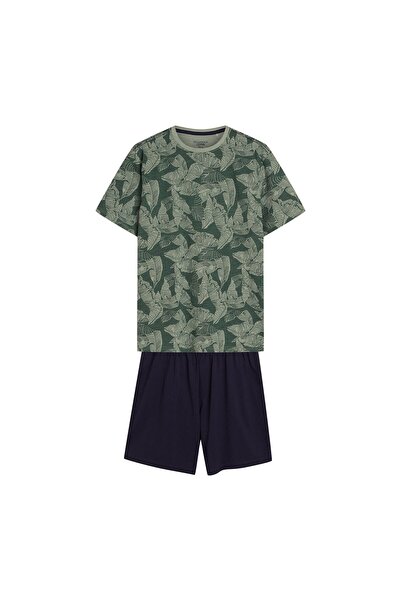 ESOTIQ Men's Classic Short Pajama Set T-Shirt & Shorts 100% Cotton Breathable Soft Camo Design | South