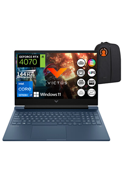 HP Victus 16 i7 13700H RTX4070 64GB RAM 1TB SSD 16.1" FHD IPS 144Hz W11 Taşınabilir Bilgisayar