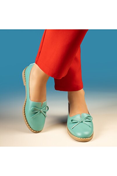 Modlet.ro Balerini verzi pentru femei cu fundă MOD13099