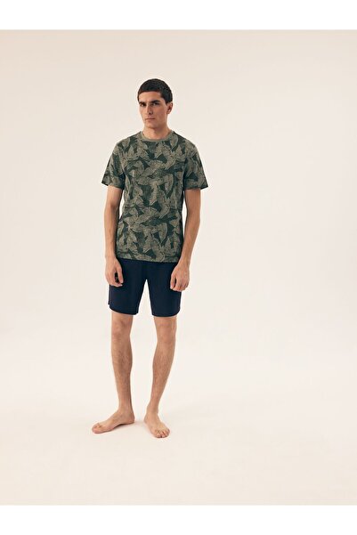 ESOTIQ Men's Classic Short Pajama Set T-Shirt & Shorts 100% Cotton Breathable Soft Camo Design | South