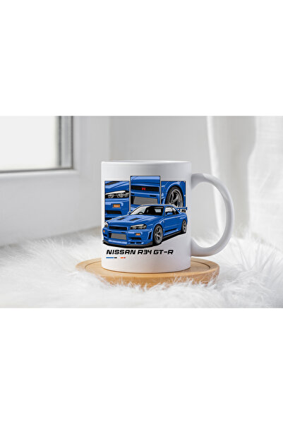 hediyeniburadabul Modifiyeli Efsane Japon Nissan Skyline R34 Temalı Porselen ...
