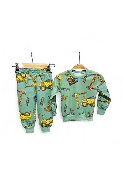 YUMİYUMM Boy's Seasonal Workwear Scoop Pattern Pajama Set
