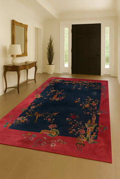 Rugs Modern Halı سجادة ديكور بنمط الزهور الحمراء من موسو mosso761