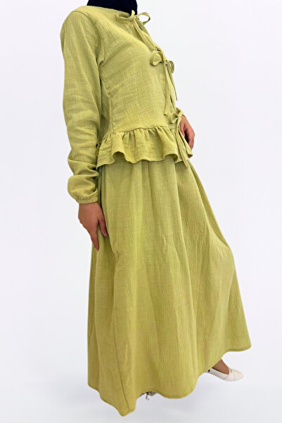 BNZ TEKSTİL Stylish Set with Muslin Skirt - Comfortable Fit 100% Cotton Muslin Fabric Women's Kimono Set with Skirt