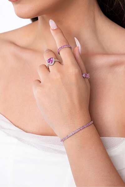 HAVANA JEWELLERY Brățară TENNIS PINK din Argint 925 și Cristale Swarovski