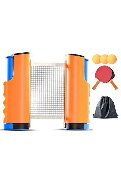 WALALLA Set de antrenament portabil pentru tenis de masă cu fileu reglabil, 2 palete, material PVC