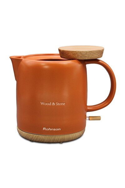 ROHNSON Fierbător ceramic R7814 Lemn și Piatră, 1200 W, 1 L, Portocaliu