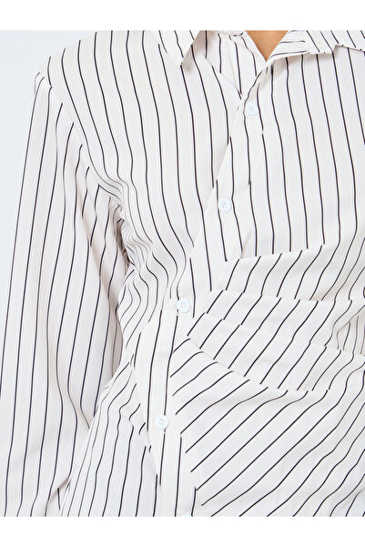 Take Two By Styli Striped Buttoned Wrap Top