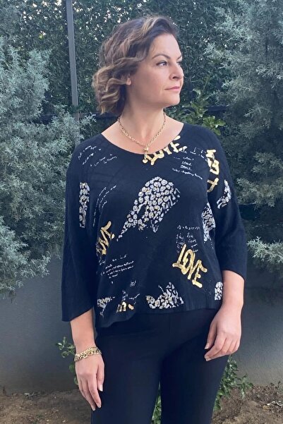 Mia Butik Women's Black Italian Mercerized Blouse