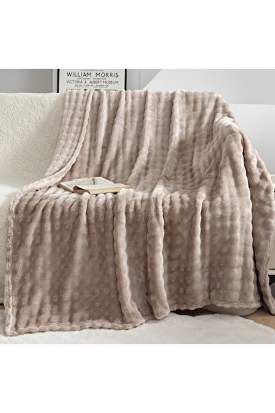 VisLarsc Pled with Bubbles, VisLarsc, Microfiber, 200x230cm, Cream